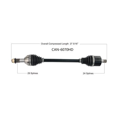 Wide Open Heavy Duty CV Axle for CAN AM HD REAR RIGHT DEFENDER HD5 17-20 CAN-6070HD